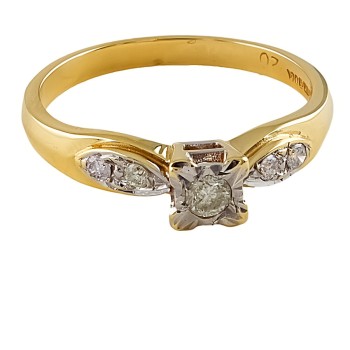 9ct Gold Diamond 0.20cts Ring size P